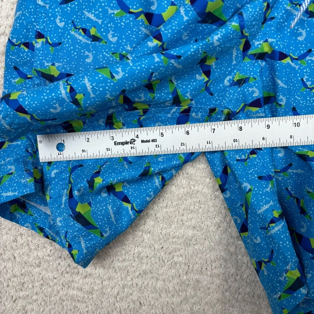 Tailorbyrd Swim Trunks Mens XL Blue‎ Shark Print Mesh Lined Pockets Beach Vacay